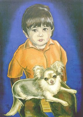 Junge mit Ladeira (Chihuahua-Weibachen)